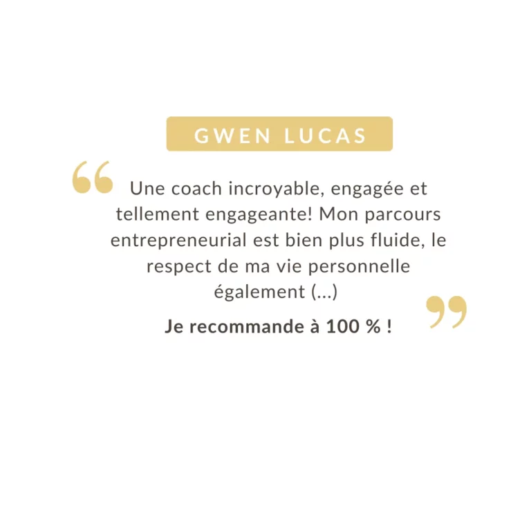Avis de Gwen sur Audrey portais penvern coaching professionnel